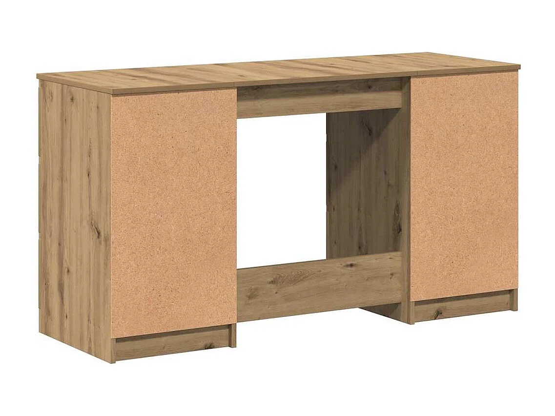 Bureau chêne artisanal 140x50x77 cm bois d'ingénierie
