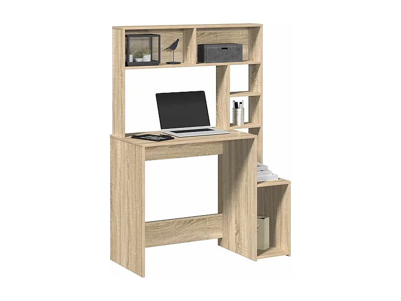 Bureau met schappen 100x45x140 bewerkt hout sonoma eikenkleur