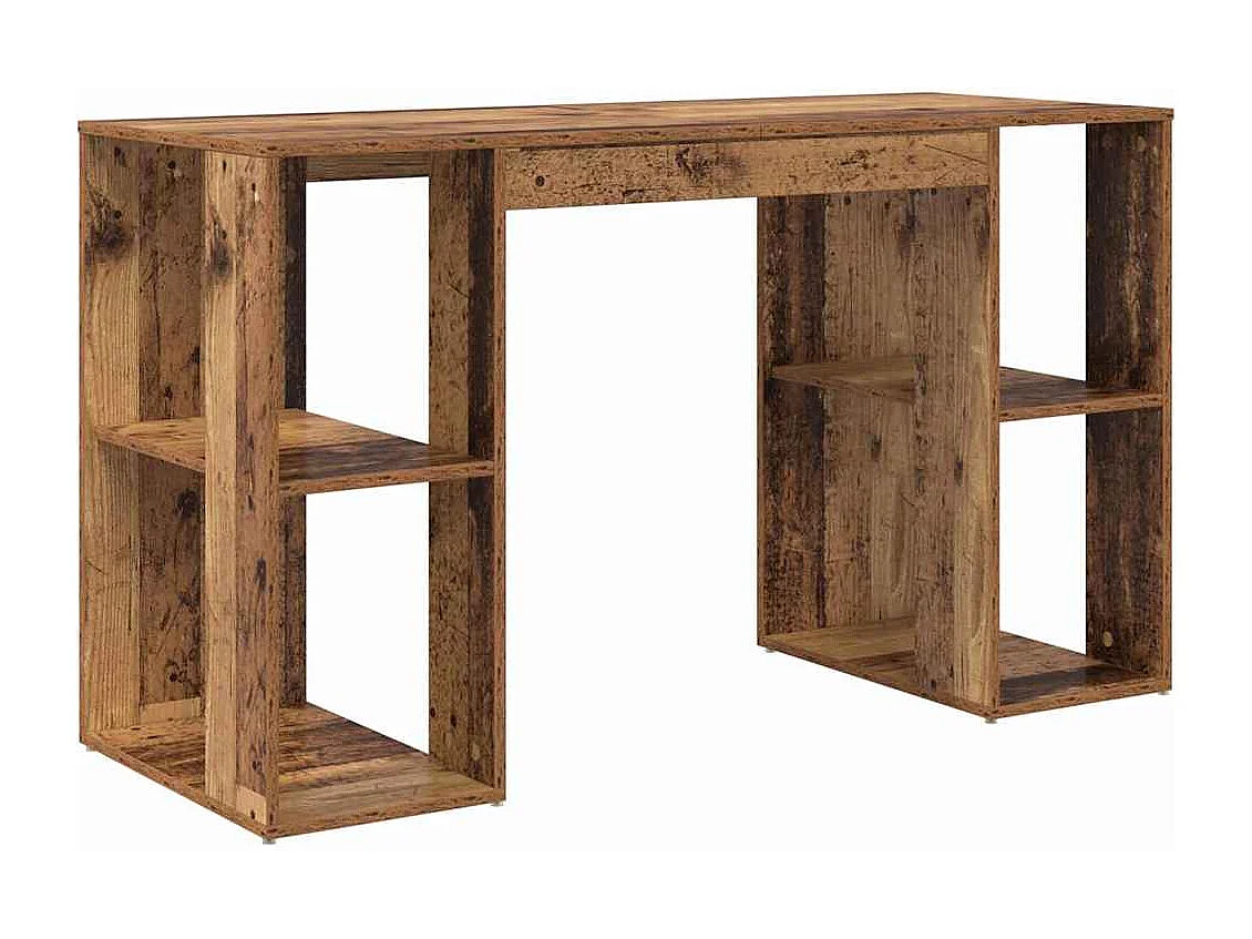 Bureau avec Rangement Bois ancien 130 x 50,5 x 75 cm