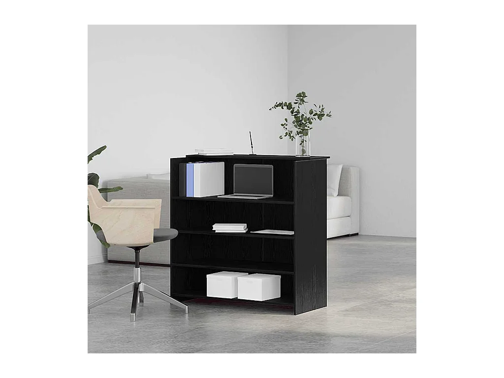 Bureau de réception chêne noir 100x50x103,5cm bois d'ingénierie