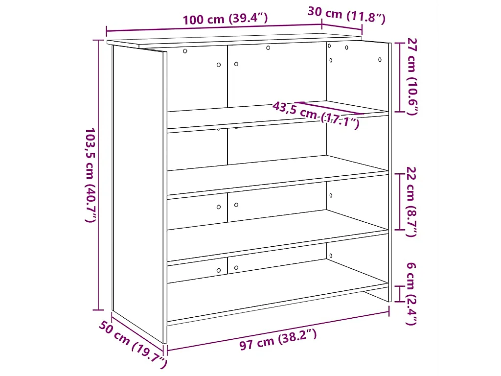 Bureau de réception chêne noir 100x50x103,5cm bois d'ingénierie
