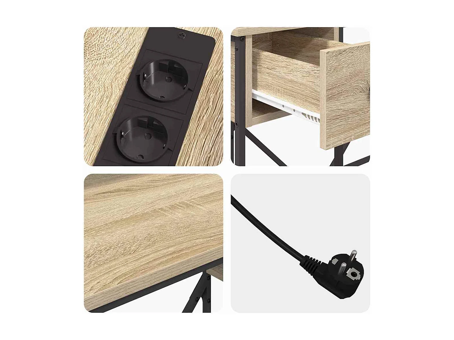 Mesa Carvalho sonoma 120 x 79 x 86.5 cm Madeira processada