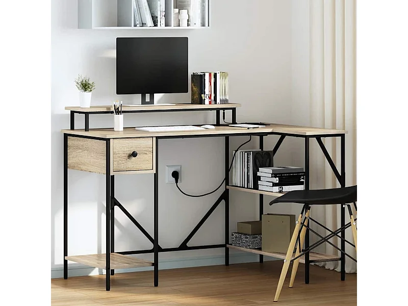 Escritorio Roble Sonoma 120 x 79 x 86.5 cm Madera contrachapada