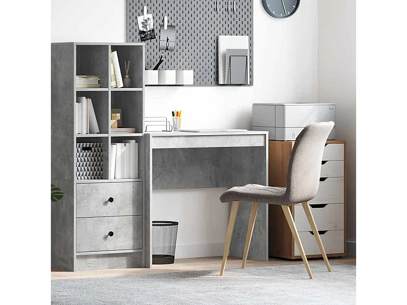 Bureau Gris béton 80 x 40 x 76 cm Bois d'ingénierie