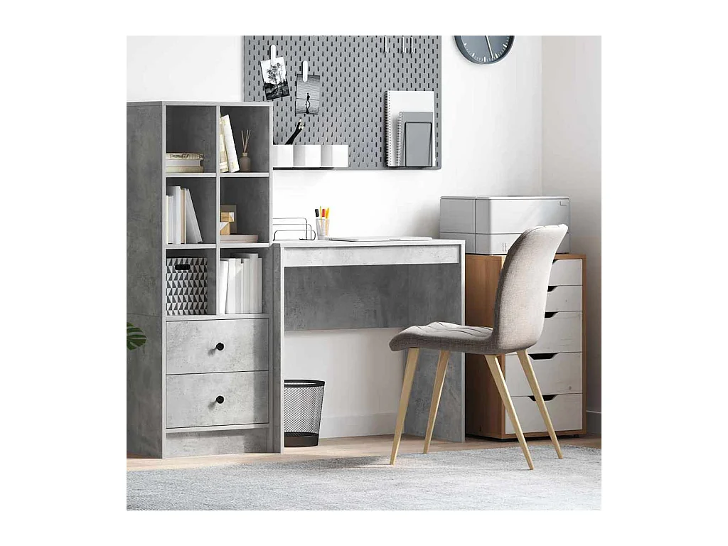 Bureau Gris béton 80 x 40 x 76 cm Bois d'ingénierie