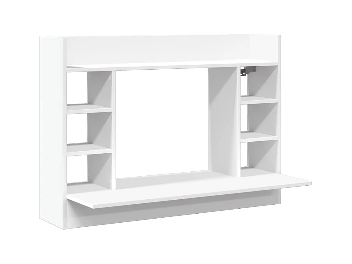 Bureau mural blanc 105x48x75 cm bois d'ingénierie