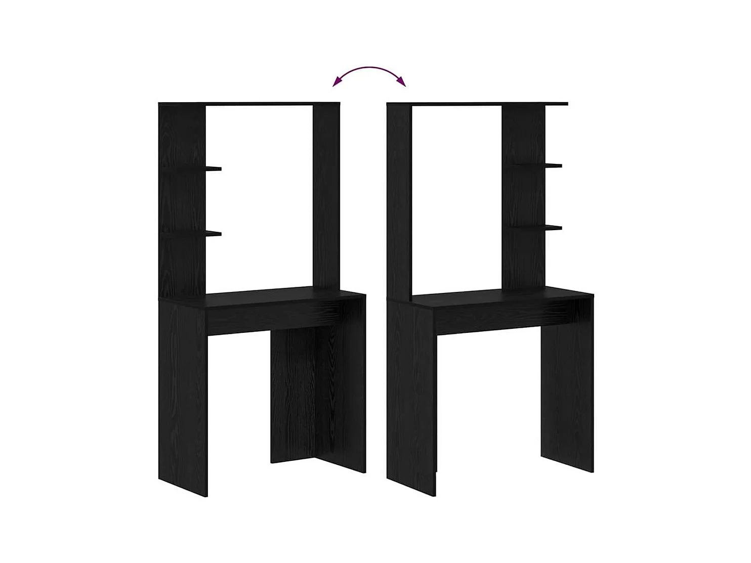 Bureau Chêne noir 78.5 x 37 x 154.5 cm Bois d'ingénierie