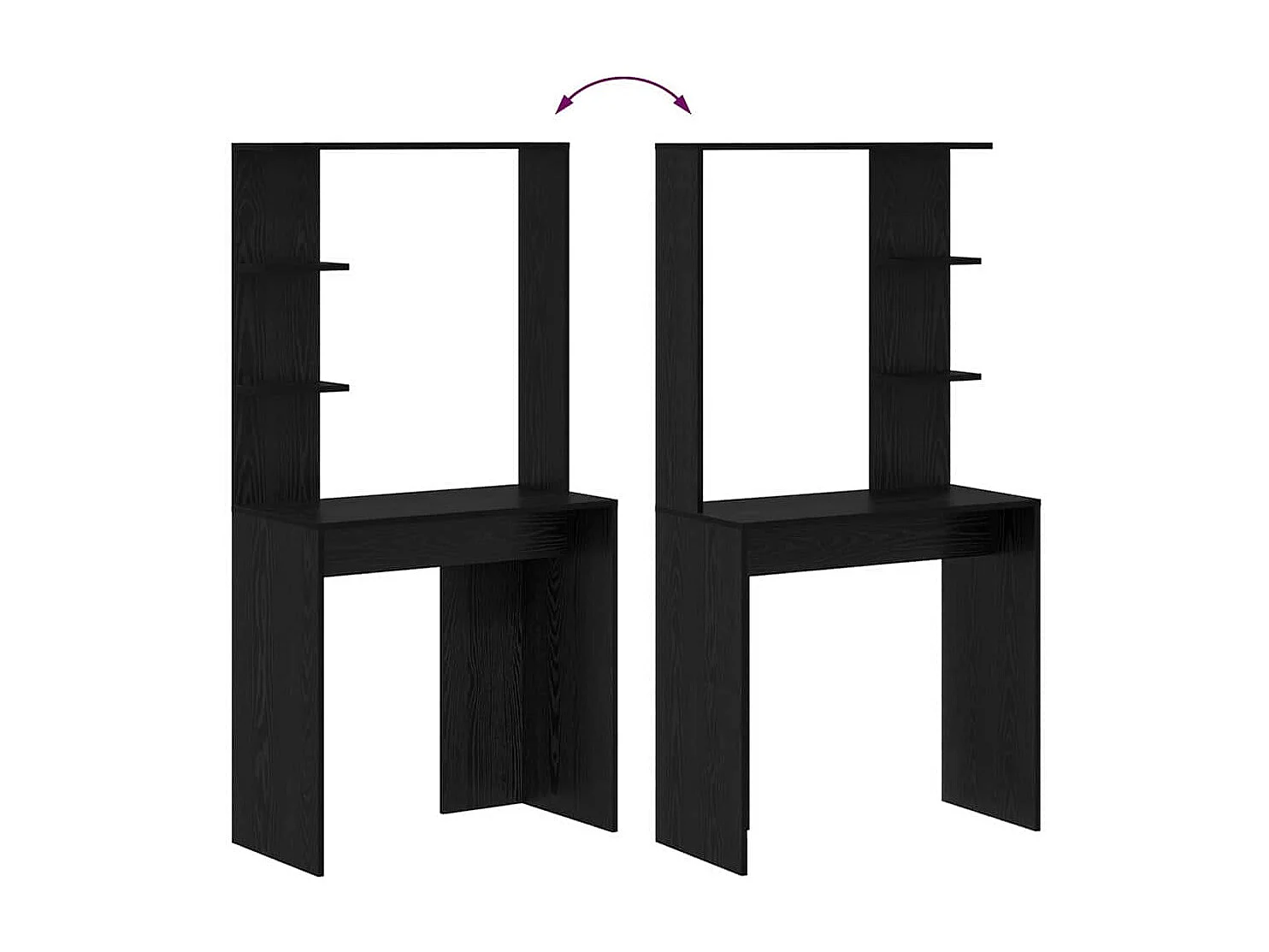 Bureau Chêne noir 78.5 x 37 x 154.5 cm Bois d'ingénierie