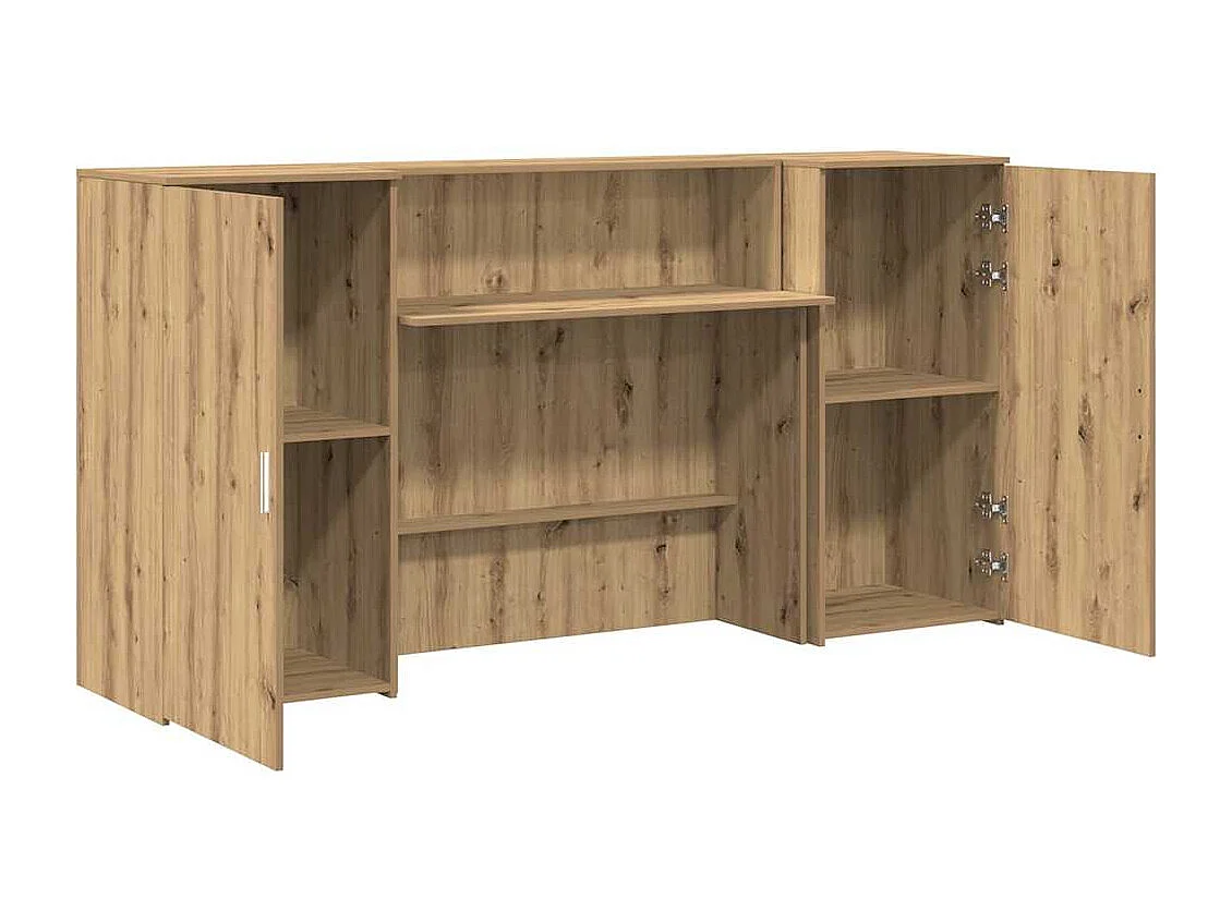 Bureau réception chêne artisanal 200x50x103,5cm bois ingénierie