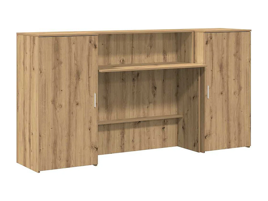 Bureau réception chêne artisanal 200x50x103,5cm bois ingénierie