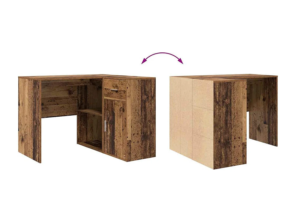 Bureau d'angle Bois ancien 102 x 50 x 75 cm Bois d'ingénierie