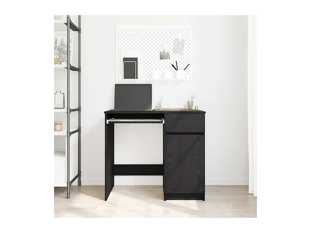 Bureau chêne noir 86x49x76 cm bois d'ingénierie