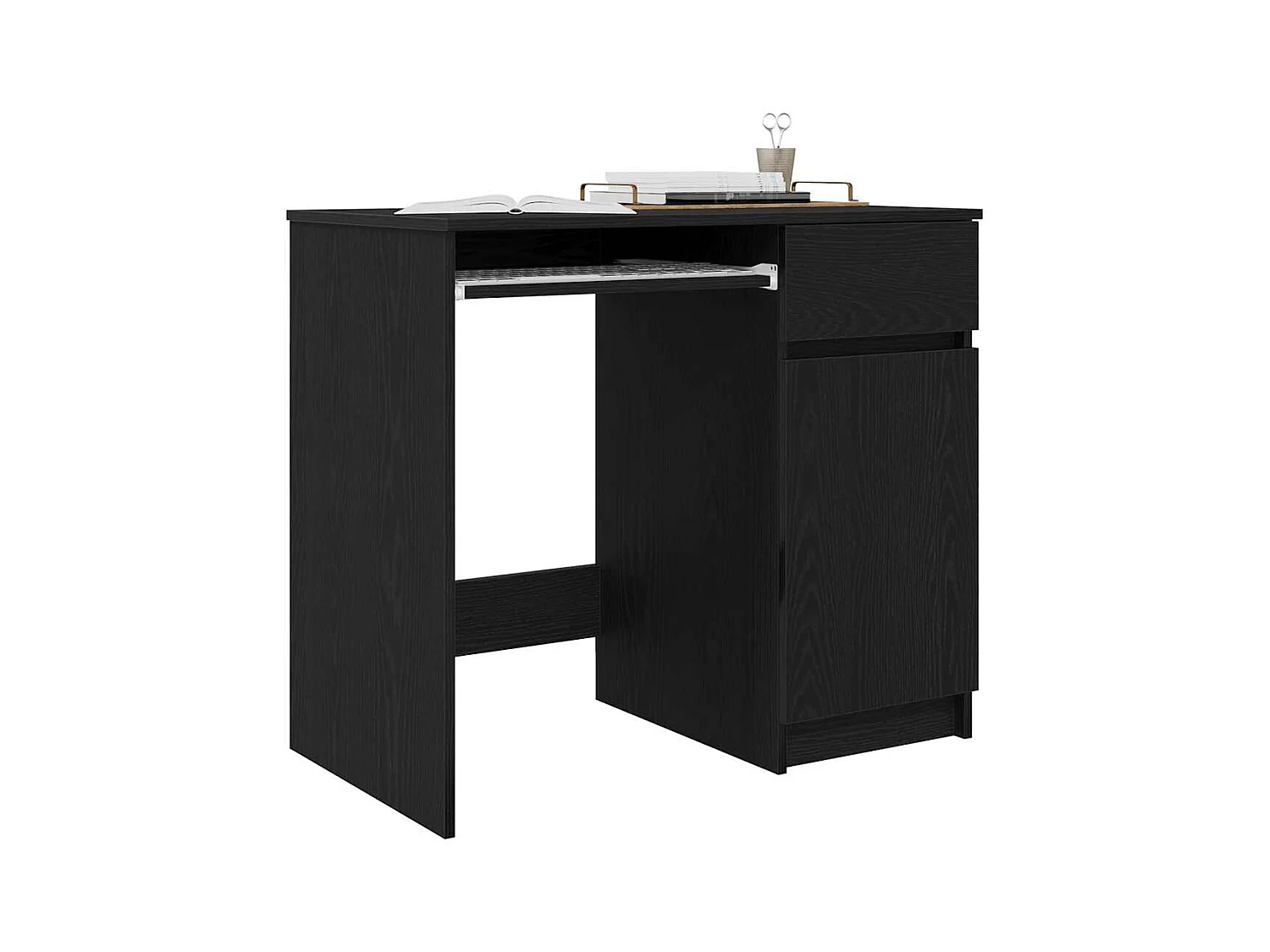 Bureau chêne noir 86x49x76 cm bois d'ingénierie