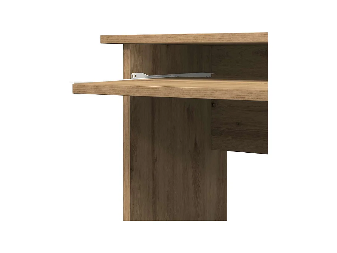 Bureau d'angle chêne artisanal 120x140x75 cm bois d'ingénierie