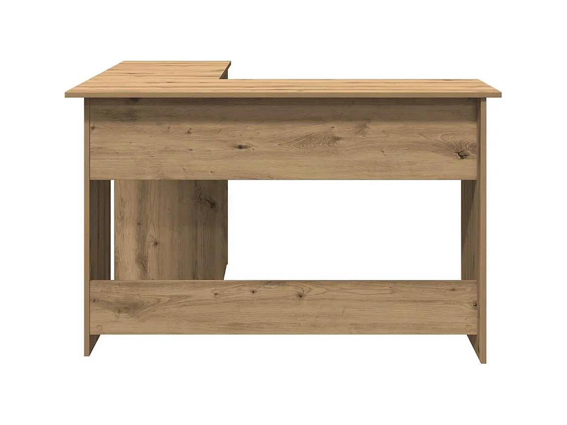 Bureau d'angle chêne artisanal 120x140x75 cm bois d'ingénierie