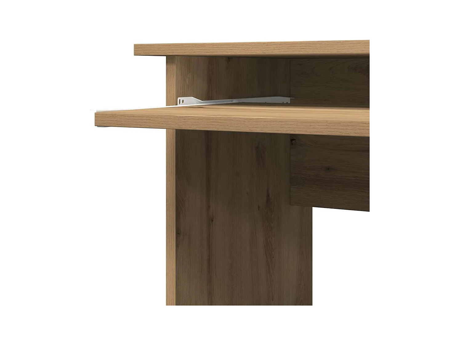 Bureau d'angle chêne artisanal 120x140x75 cm bois d'ingénierie