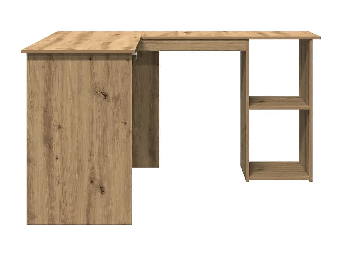 Bureau d'angle chêne artisanal 120x140x75 cm bois d'ingénierie