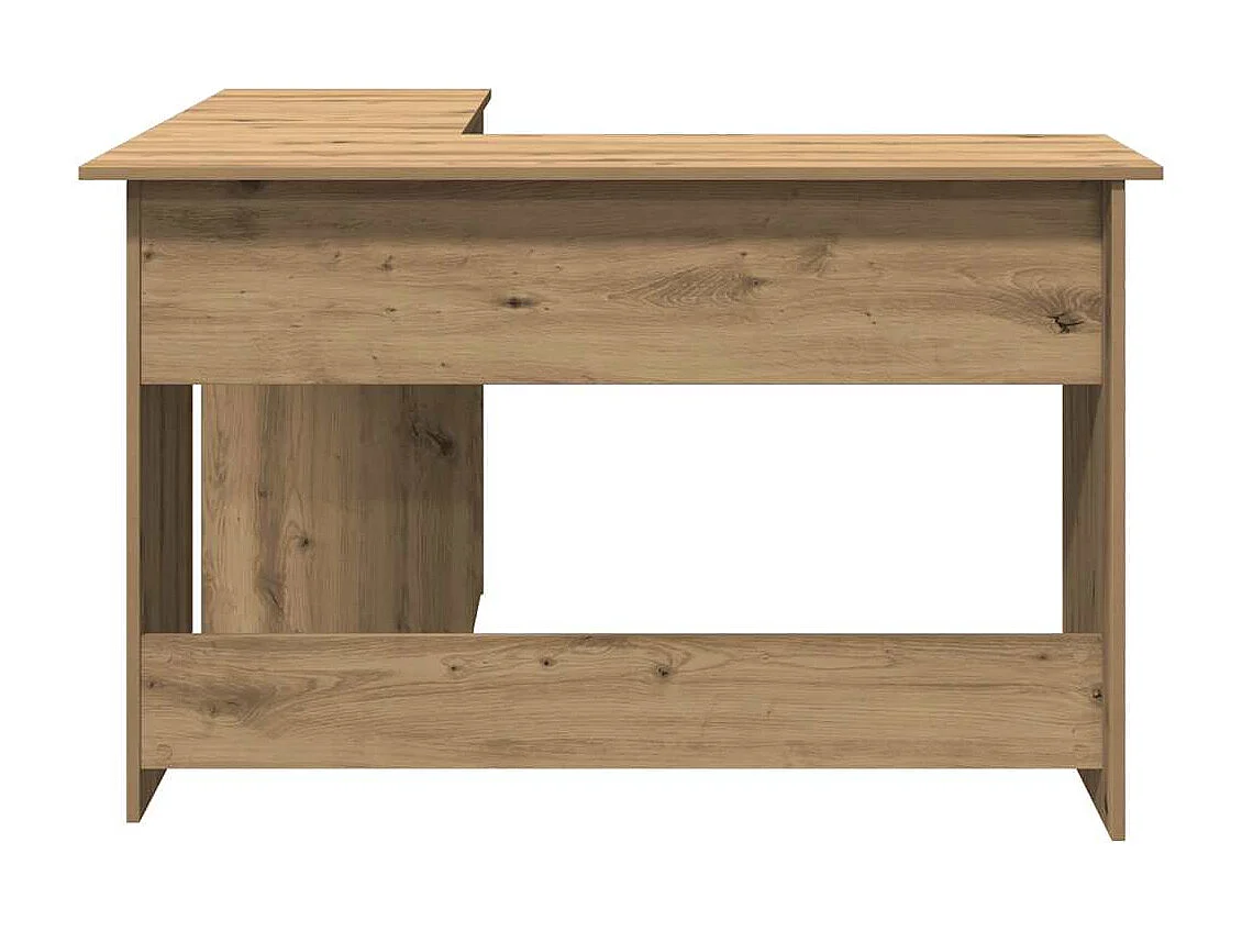 Bureau d'angle chêne artisanal 120x140x75 cm bois d'ingénierie