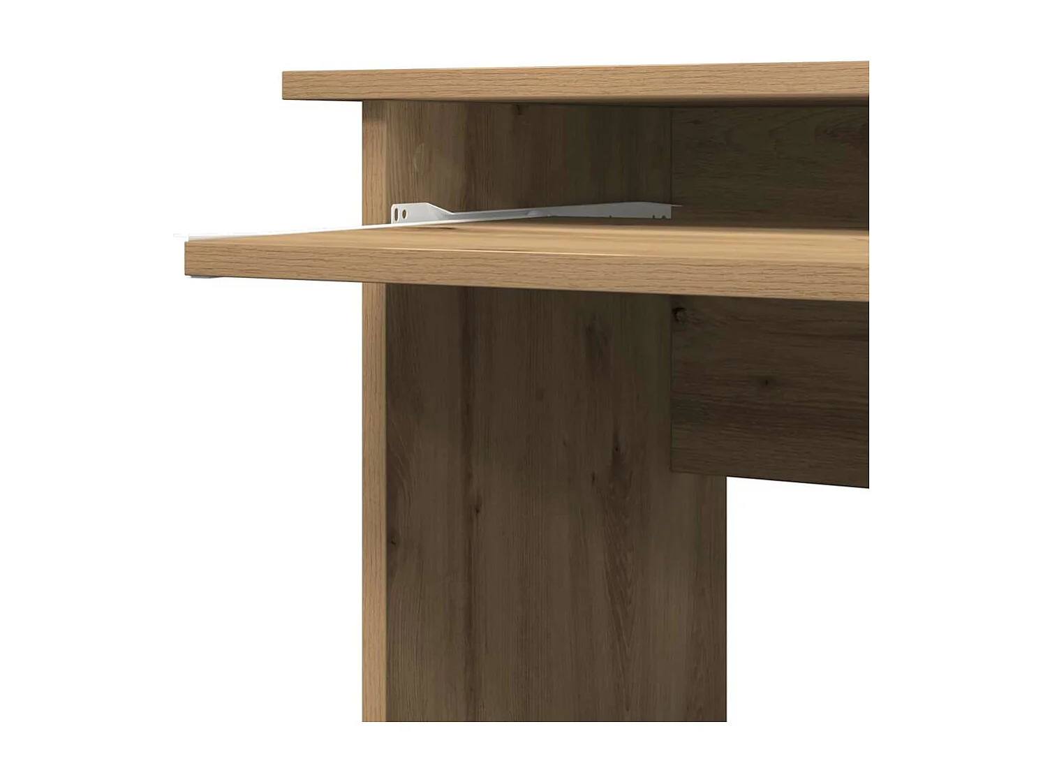 Bureau d'angle chêne artisanal 120x140x75 cm bois d'ingénierie