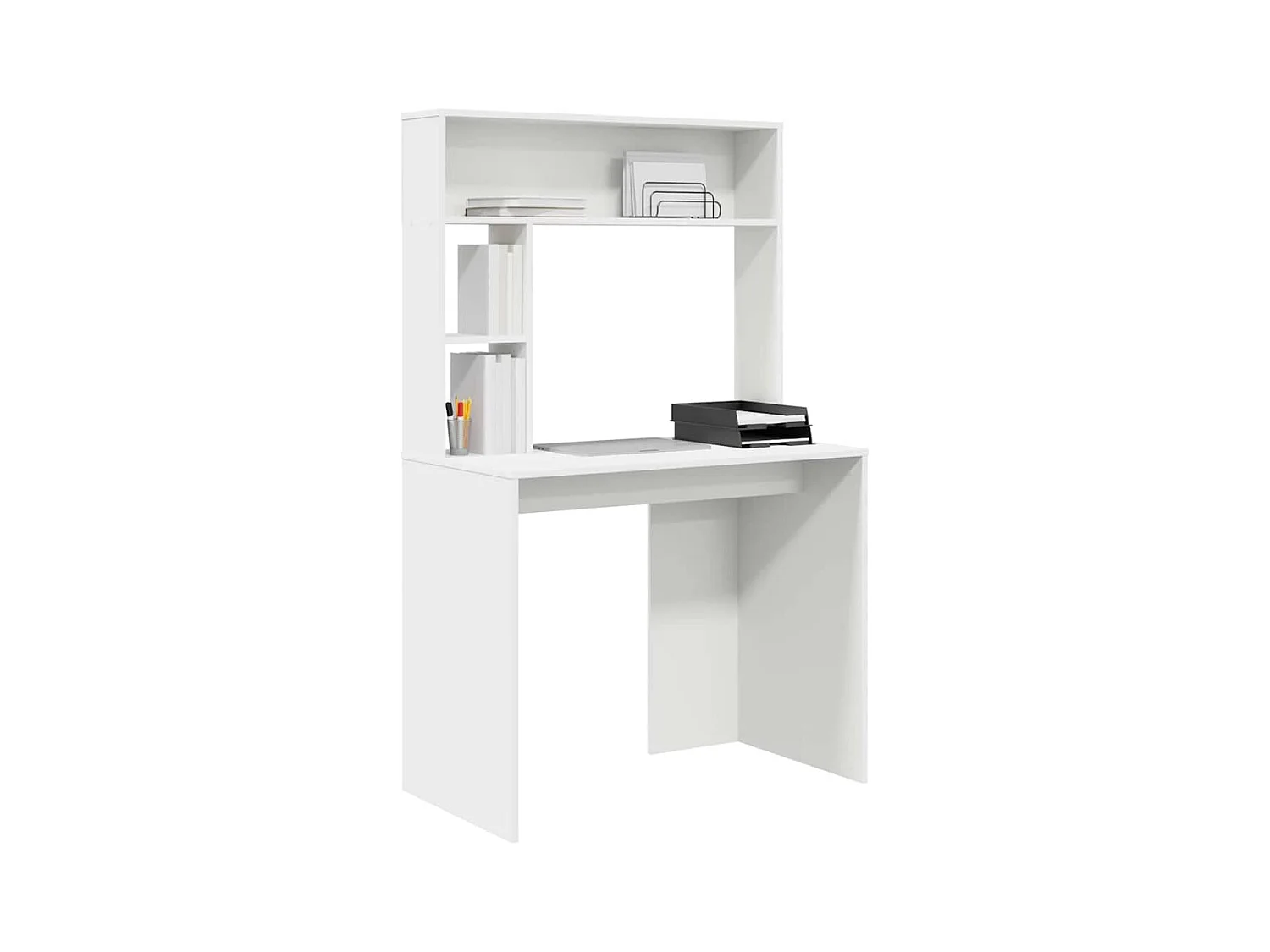Bureau avec étagère Blanc 91 x 50 x 149 cm Bois d'ingénierie