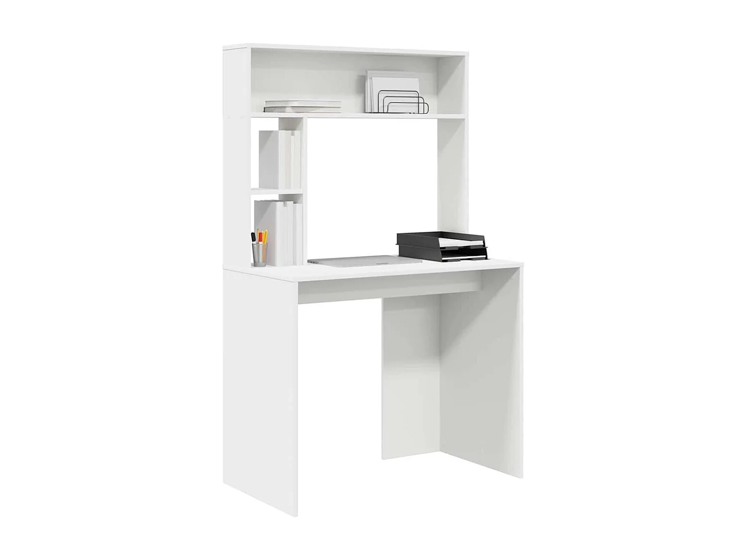 Bureau avec étagère Blanc 91 x 50 x 149 cm Bois d'ingénierie