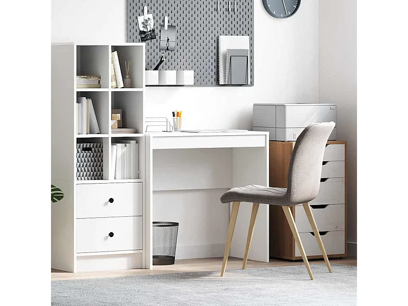 Bureau Wit 80 x 40 x 76 cm Bewerkt hout