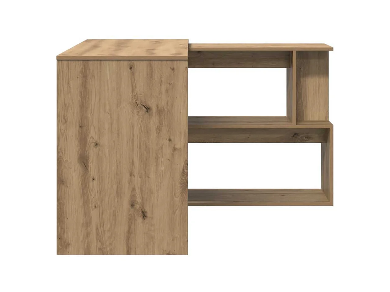 Bureau d'angle chêne artisanal 200,5x50x76 cm bois d'ingénierie