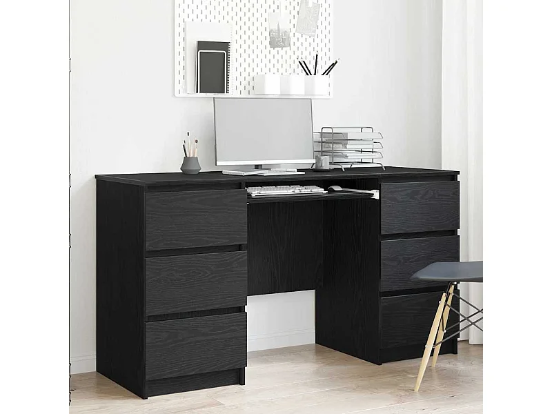 Bureau Chêne noir 140 x 50 x 76 cm Bois d'ingénierie