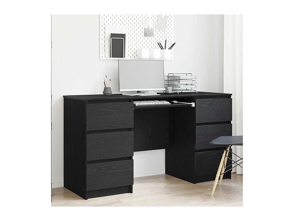 Bureau Chêne noir 140 x 50 x 76 cm Bois d'ingénierie