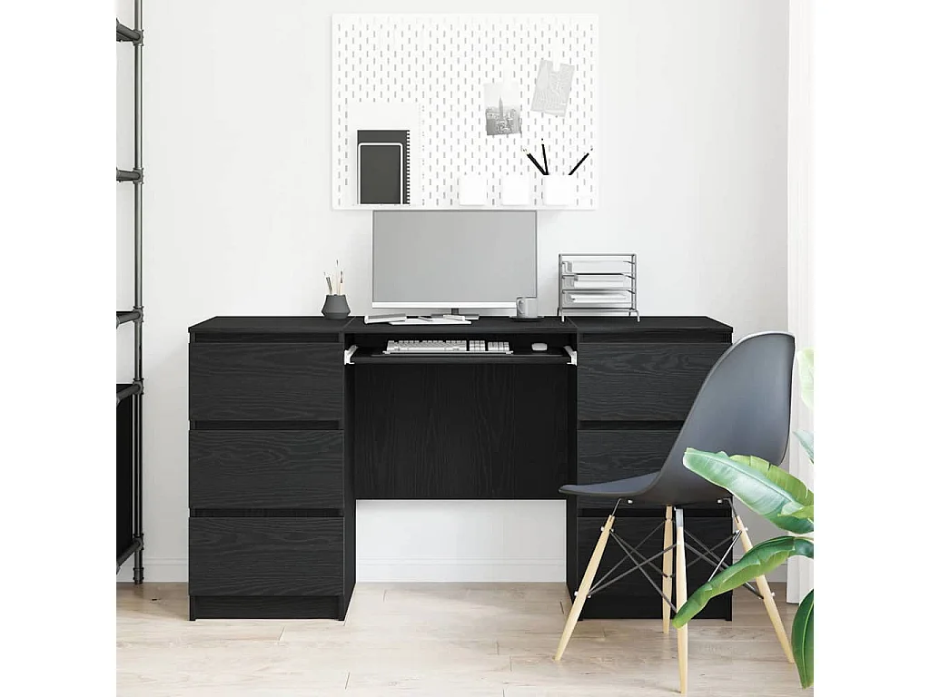 Bureau Chêne noir 140 x 50 x 76 cm Bois d'ingénierie