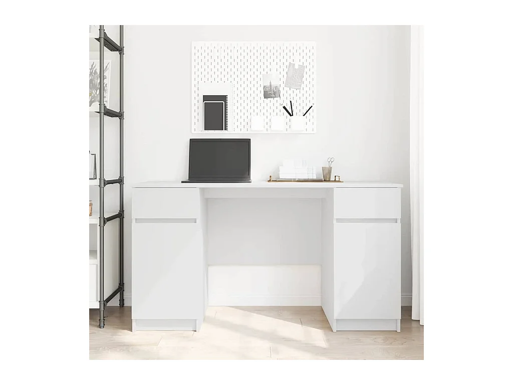 Bureau avec tiroir Blanc 140 x 49 x 76 cm Bois d'ingénierie