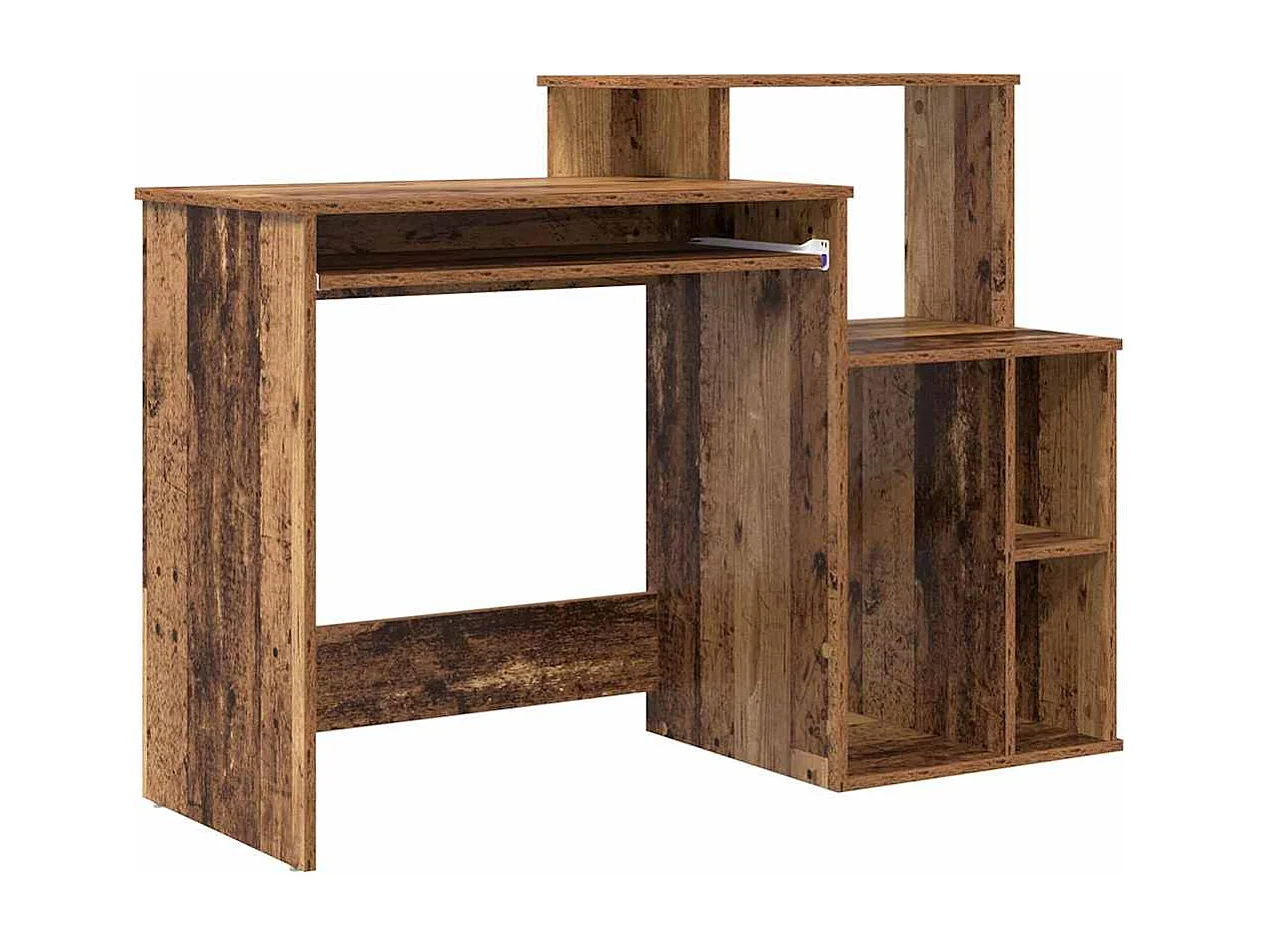 Bureau avec Rangement Bois Ancien 120.5 x 44 x 88.5 cm