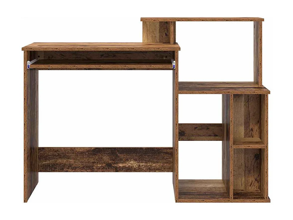 Bureau avec Rangement Bois Ancien 120.5 x 44 x 88.5 cm