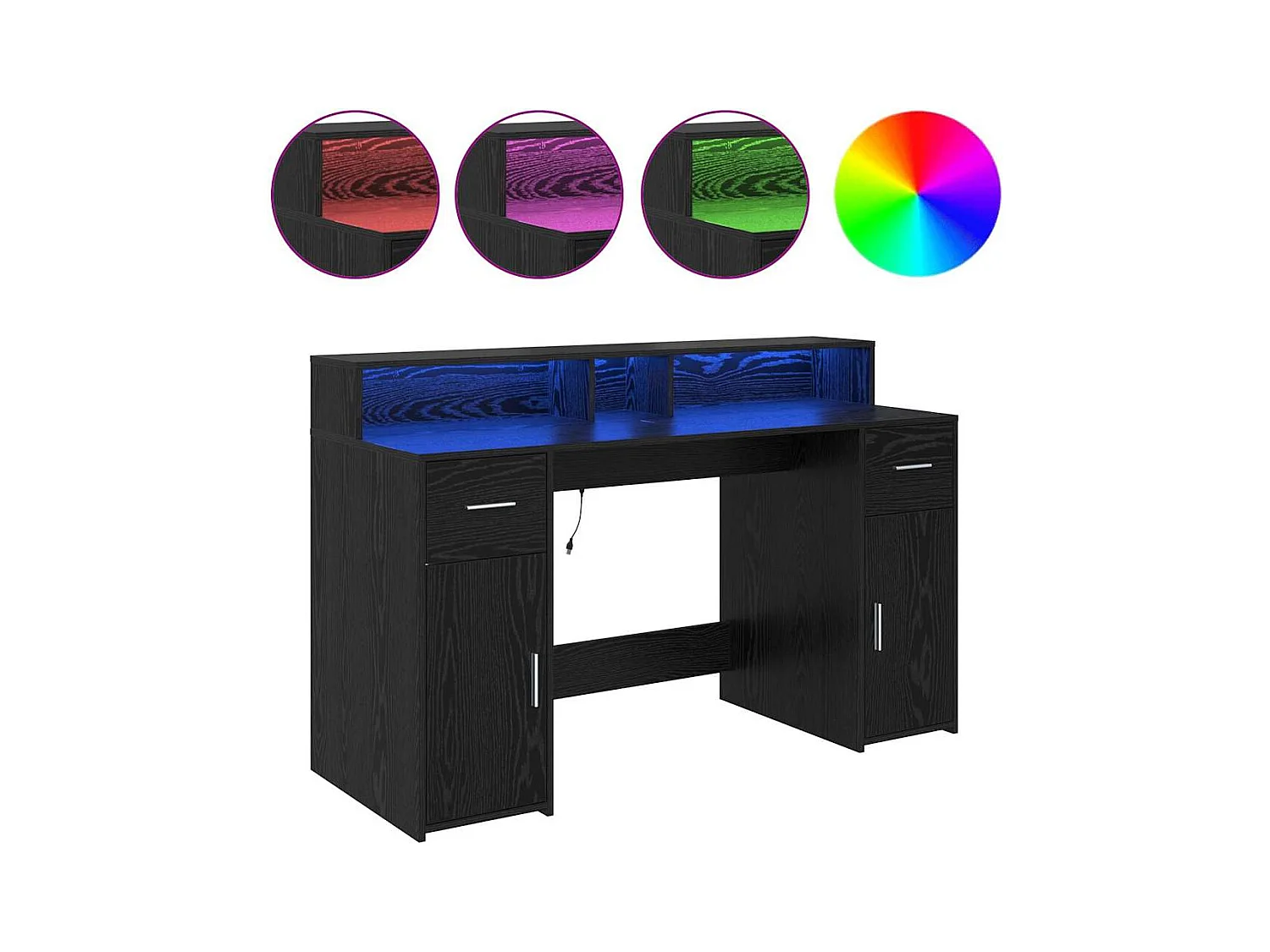 Mesa Carvalho preto 140 x 55 x 91 cm Madeira processada