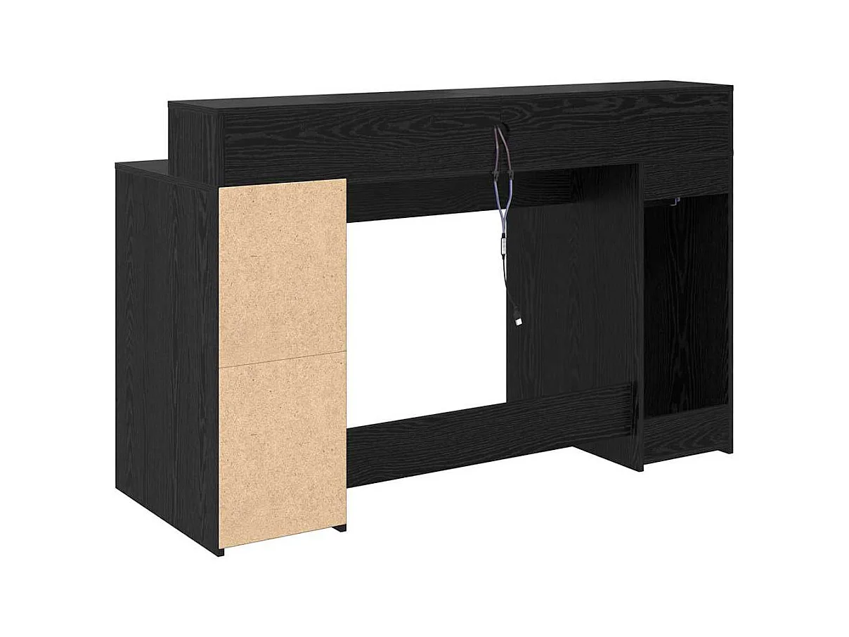 Bureau avec porte Chêne noir 140 x 55 x 91 cm Bois d'ingénierie