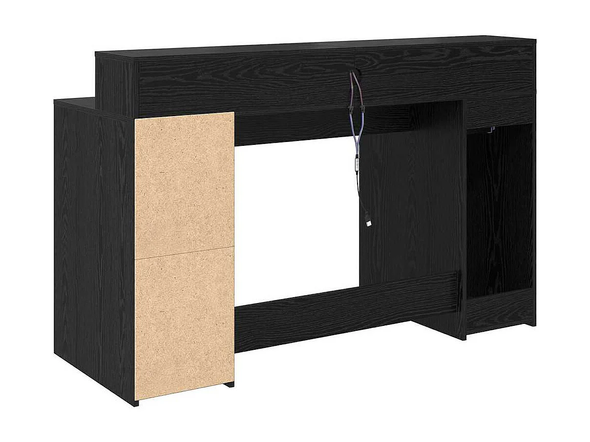 Bureau avec porte Chêne noir 140 x 55 x 91 cm Bois d'ingénierie