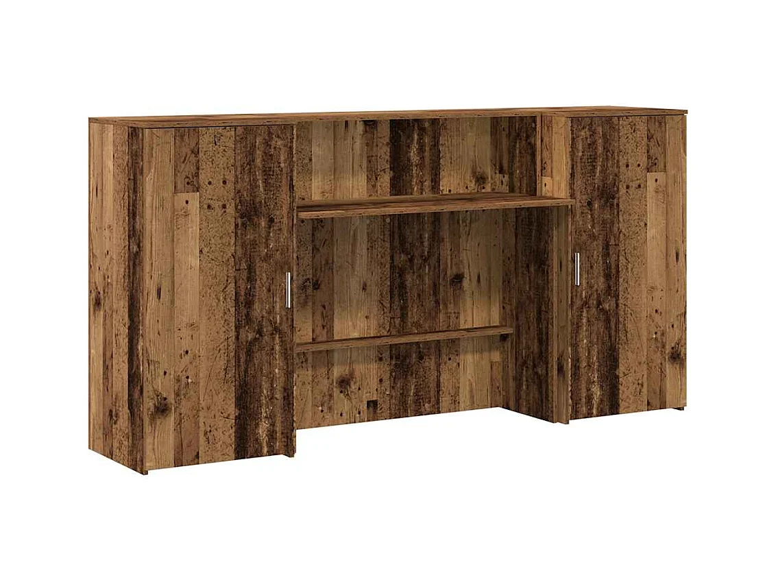 Bureau de réception vieux bois 200x50x103,5cm bois d'ingénierie