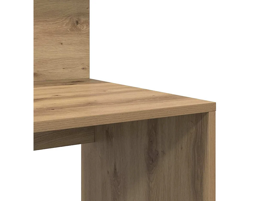 Bureau avec rangement chêne artisanal 90 x 48 x 101,5 cm