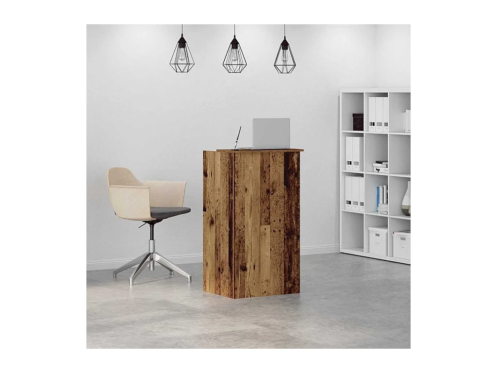 Bureau de réception vieux bois 55x50x103,5 cm bois d'ingénierie