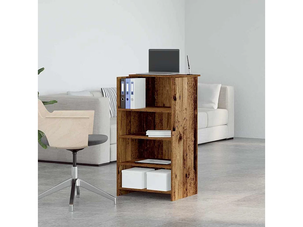 Bureau de réception vieux bois 55x50x103,5 cm bois d'ingénierie