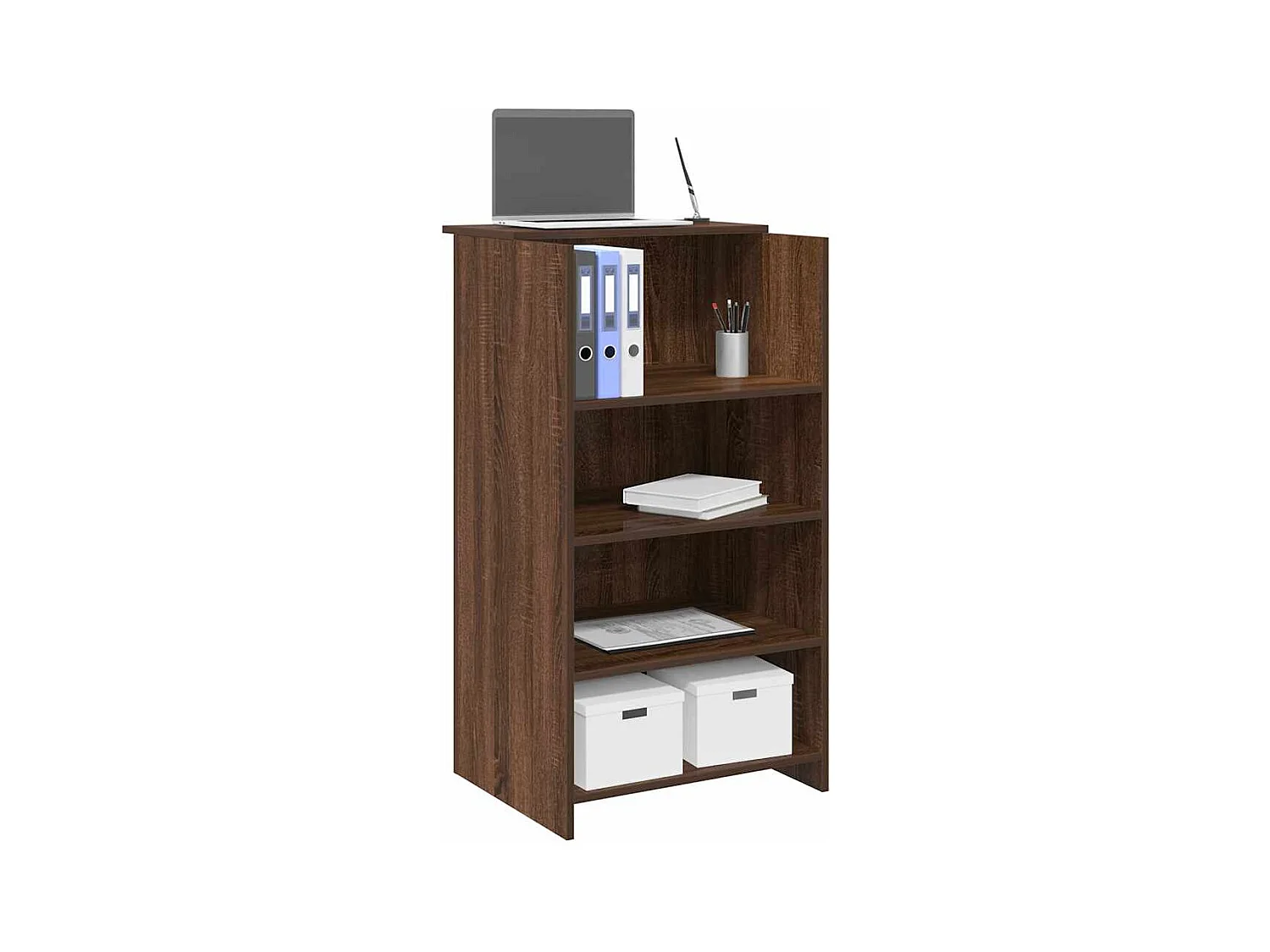 Bureau de réception chêne brun 55x50x103,5 cm bois d'ingénierie