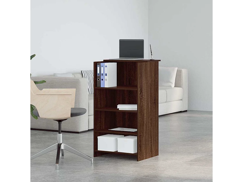 Bureau de réception chêne brun 55x50x103,5 cm bois d'ingénierie