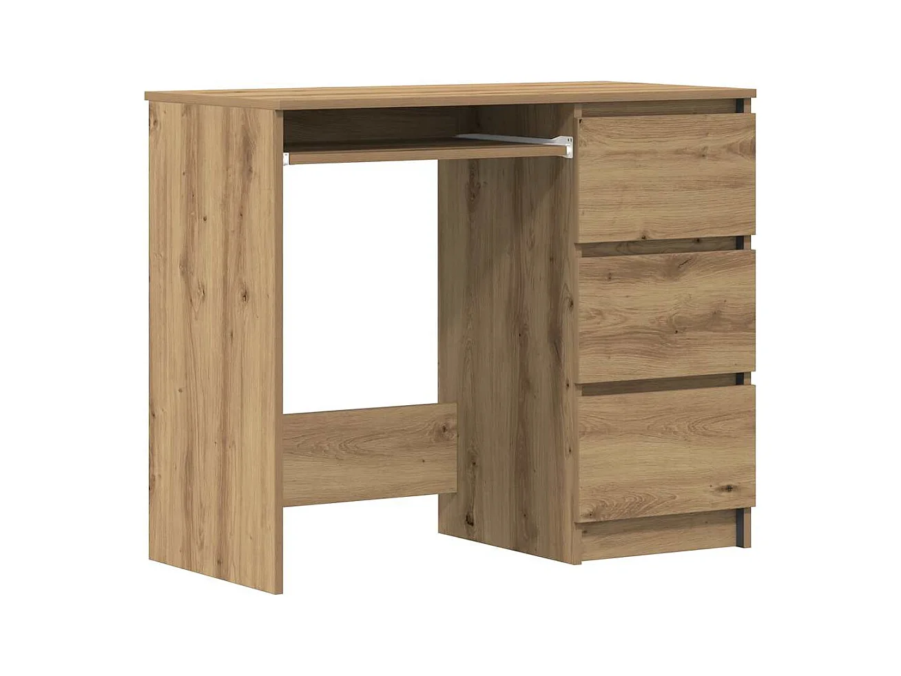Bureau chêne artisanal 90x45x76 cm bois d'ingénierie