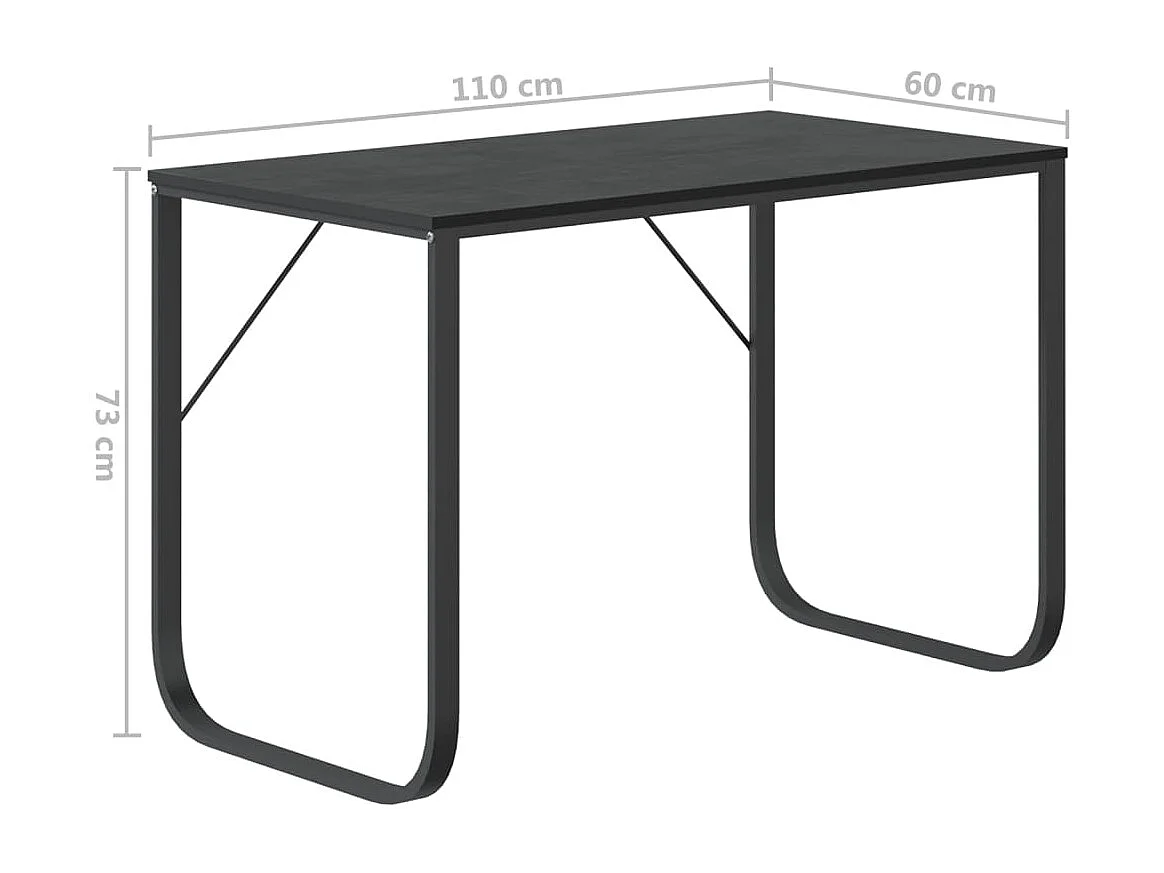 Computerbureau 110x60x73 cm spaanplaat zwart