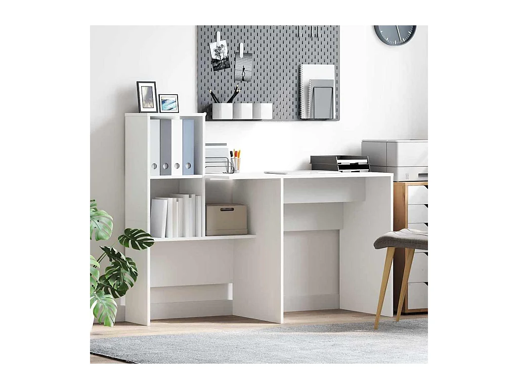 Bureau Blanc 131,5 x 50 x 106,5 cm Bois d'ingénierie