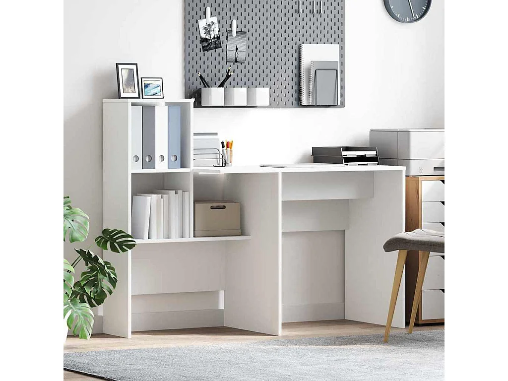 Bureau Blanc 131,5 x 50 x 106,5 cm Bois d'ingénierie