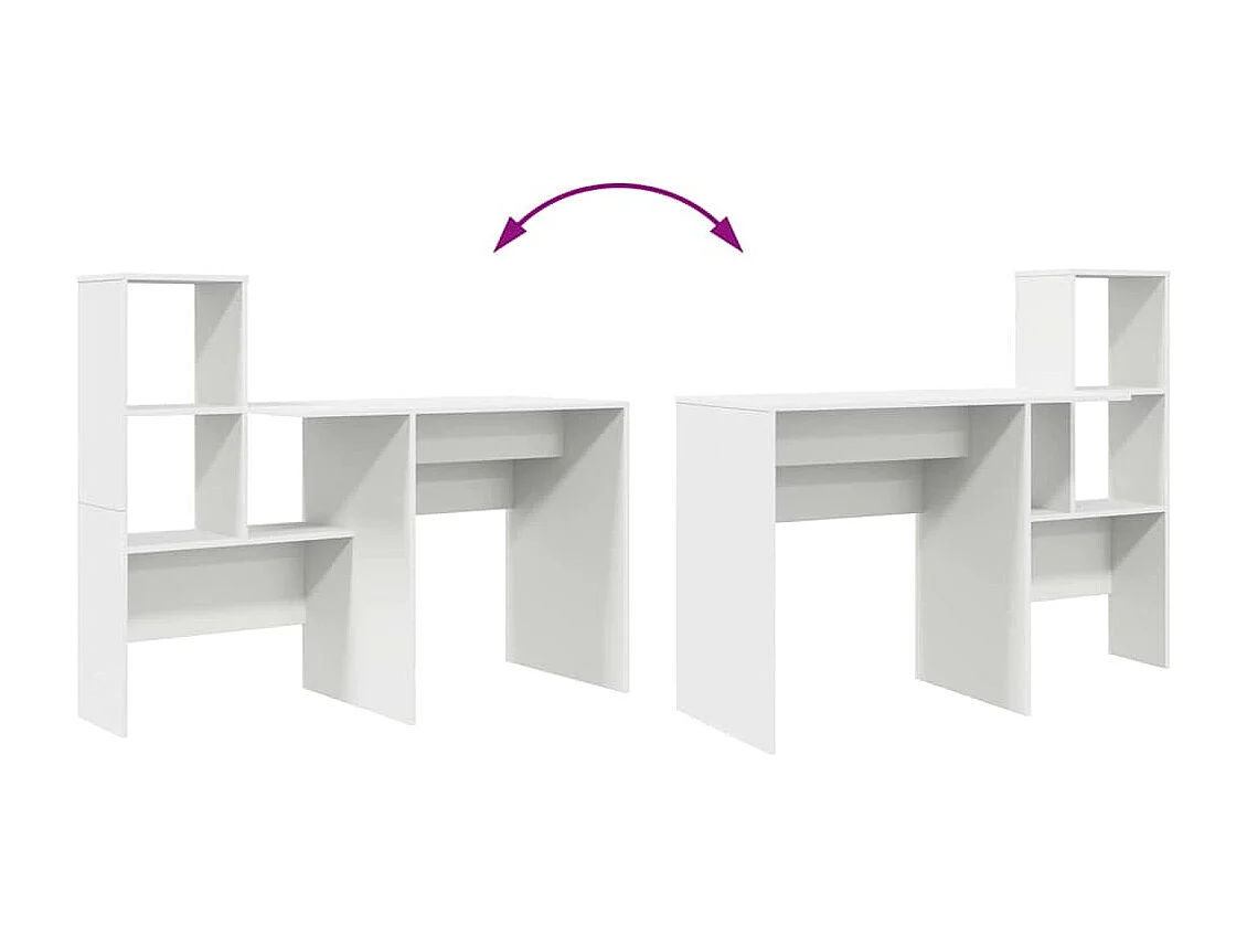 Bureau Blanc 131,5 x 50 x 106,5 cm Bois d'ingénierie