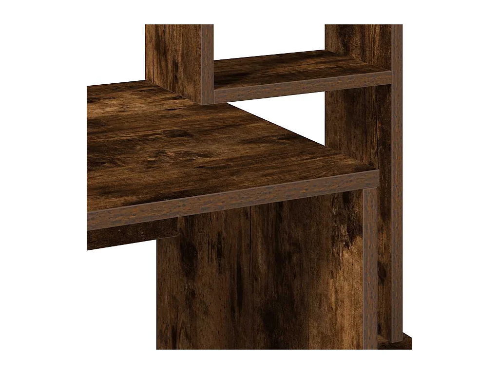 Bureau avec étagères chêne fumé 100x45x140 cm bois d'ingénierie