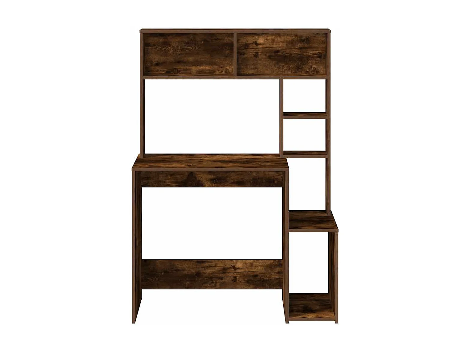 Bureau avec étagères chêne fumé 100x45x140 cm bois d'ingénierie