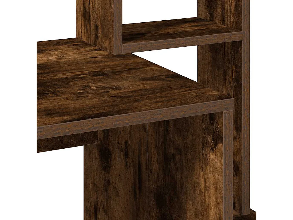 Bureau avec étagères chêne fumé 100x45x140 cm bois d'ingénierie